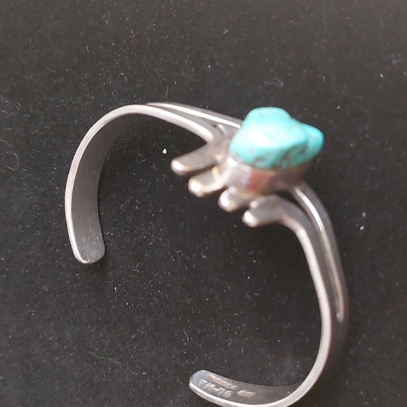 Navajo style silver and Turquoise bracelet - Picture 4 of 4